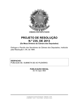 projeto de resolução n.º 235, de 2013