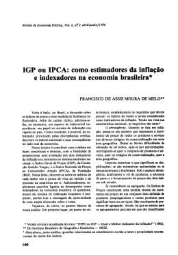 IGP ou IPCA: como estimadores da infla&ccedil;&atilde;o e indexadores na