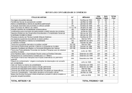 revista de contabilidade e com&eacute;rcio total artigos = 26 total p&aacute;ginas