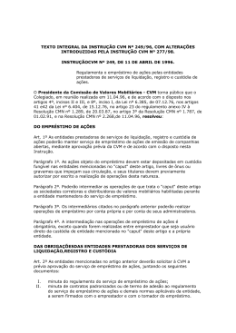TEXTO INTEGRAL DA INSTRUÇÃO CVM Nº 249/96