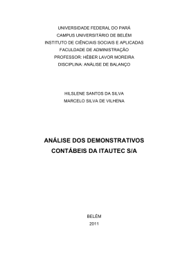 An&aacute;lise dos Demonstrativos Cont&aacute;beis &ndash; Empresa