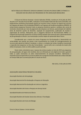 nota pública do fórum de ciencias humanas e sociais