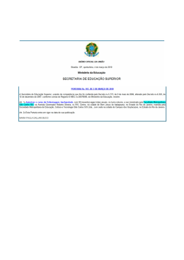 Portaria n&ordm; 167 publicada no D.O.U em 3 de mar&ccedil;o de 2010