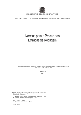 Normas para o Projeto das Estradas de Rodagem
