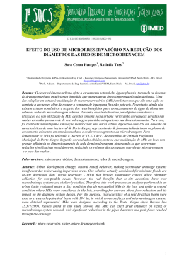 Efeito do uso de microrreservat&oacute;rio na redu&ccedil;&atilde;o dos di&acirc;metros das