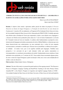 a produ&ccedil;&atilde;o textual nos anos iniciais do fundamental i &ndash; amambai/ms