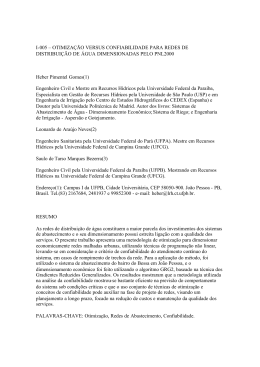I-005 &ndash; OTIMIZA&Ccedil;&Atilde;O VERSUS CONFIABILIDADE PARA