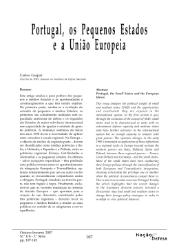 Portugal, os Pequenos Estados e a Uni&atilde;o Europeia