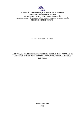 A educa&ccedil;&atilde;o profissional no Instituto Federal de Ji