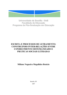 ESCRITA E PROCESSOS DE LETRAMENTO: CONSTRUINDO