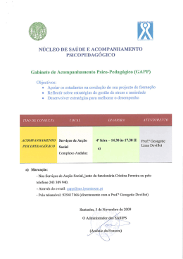 NÚCLEO DE sAÚDE E ACOMPANHAMENTO PslcoPEDAGÓGICo