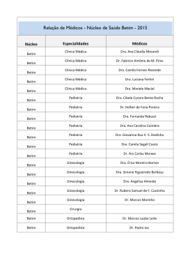 Relação de Médicos - Núcleo de Saúde Betim