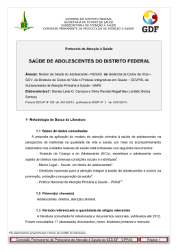 Protocolo de Atencao Primaria a Saude do Adolescente