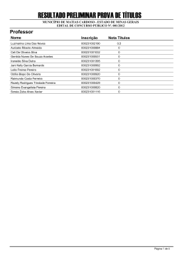 RESULTADO PRELIMINAR PROVA DE T&Iacute;TULOS