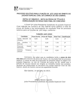Nota T&iacute;tulos e Homologa&ccedil;&atilde;o Resultado Final