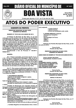 dom n&ordm; 3443.indd - Prefeitura Municipal de Boa Vista