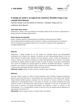 O design de moda e os lugares de memória: Ronaldo Fraga