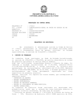 Presta&ccedil;&atilde;o de Contas - Controladoria