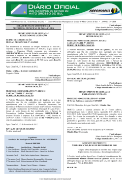 Mato Grosso do Sul , 02 de Março de 2012 • Diário Oficial dos