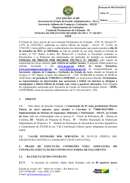 ESTADO DO ACRE Secretaria de Estado da Gest&atilde;o Administrativa
