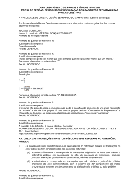 gabarito e prova objetiva - Faculdade de Direito de S&atilde;o Bernardo