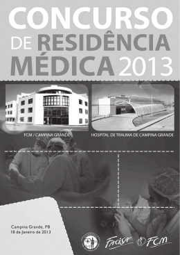 Prova Resid&ecirc;ncia M&eacute;dica &ndash; 2013.1
