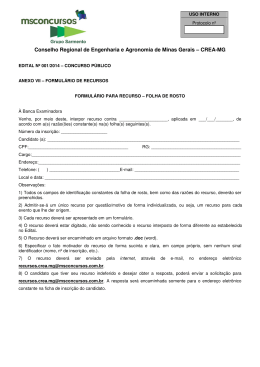 Edital 001/2014 - anexo VII - Formulário de Recursos - Crea