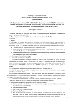 Processo seletivo 001/2015 Aprendiz