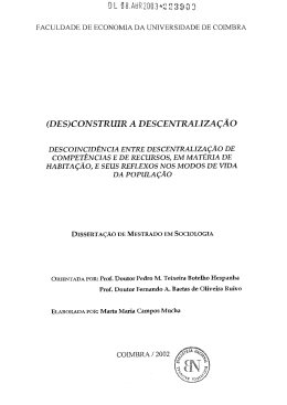 (DE5)CONSTRUIR A DESCENTRALIZA&Ccedil;&Atilde;O