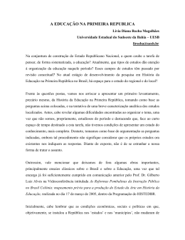 A EDUCAO NA PRIMEIRA REPUBLICA