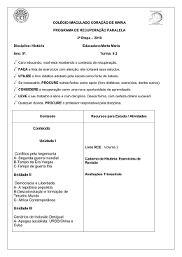 Hist&oacute;ria 9.3 (Prof. Marta) - Col&eacute;gio Imaculado Cora&ccedil;&atilde;o de Maria