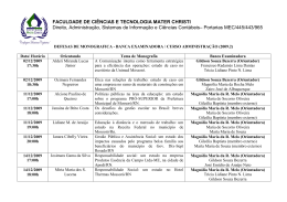 FACULDADE DE CI&Ecirc;NCIAS E TECNOLOGIA MATER CHRISTI