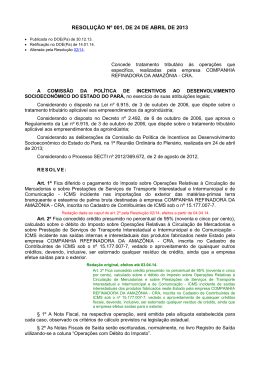 RESOLU&Ccedil;&Atilde;O N&ordm; 001, DE 24 DE ABRIL DE 2013