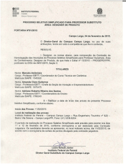 Designa&ccedil;&atilde;o de comiss&atilde;o para homologa&ccedil;&atilde;o de inscri&ccedil;&otilde;es para o