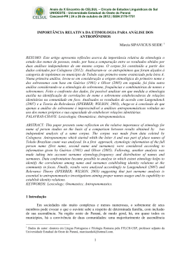 import&acirc;ncia relativa da etimologia para an&aacute;lise dos antrop&ocirc;nimos