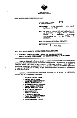 OFICIO CIRCULAR N&deg; . 17 1