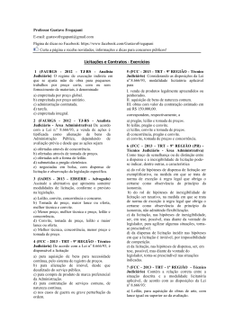 Licita&ccedil;&otilde;es e Contratos - Exerc&iacute;cios