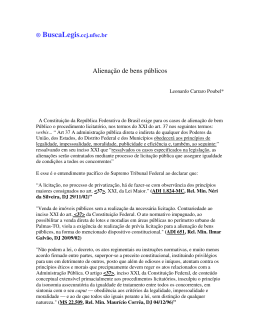 Aliena&ccedil;&atilde;o de bens p&uacute;blicos