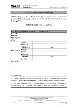 1 EDITAL N&ordm; 009/2015 - CONCORR&Ecirc;NCIA OBJETO