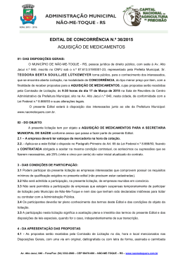 Edital de Concorrência 36/2015 - Prefeitura Municipal de Não