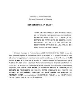 EDITAL CONCORR&Ecirc;NCIA CONSTRU&Ccedil;&Atilde;O SANEAMENTO ETE 5