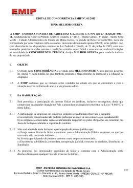Edital - EMIP - Empresa Mineira de Parcerias SA