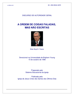 A ORDEM DE COISAS FALADAS, MAS N&Atilde;O ESCRITAS