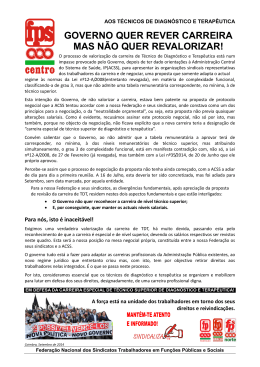 governo quer rever carreira mas n&atilde;o quer revalorizar!