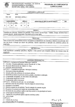 ENG002 - Mec&acirc;nica Geral II - Universidade Federal da Bahia