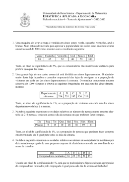 Departamento de Matem&aacute;tica ESTAT&Iacute;STICA APLICADA &Agrave;