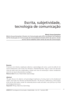 Escrita, subjetividade, tecnologia de comunica&ccedil;&atilde;o