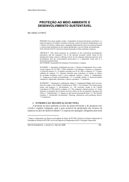 Proteção ao Meio Ambiente e Desenvolvimento Sustentável