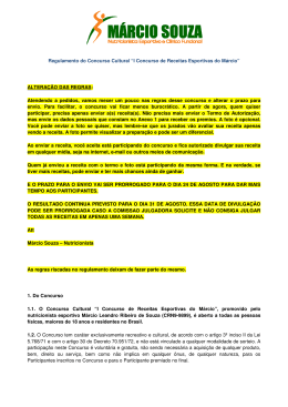 Novo Regulamento Concurso Receitas