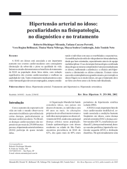 Hipertens&atilde;o arterial no idoso: peculiaridades na fisiopatologia, no